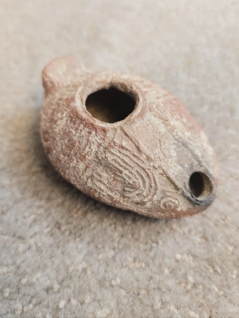 Ancient Roman / Byzantine 1st-3rd Century Terracotta Pottery OIL LAMP